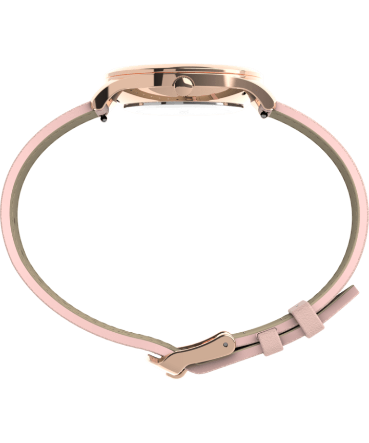 Easy Reader® Gen1 32mm Leather Strap Watch Rose-Gold-Tone/Pink/White large