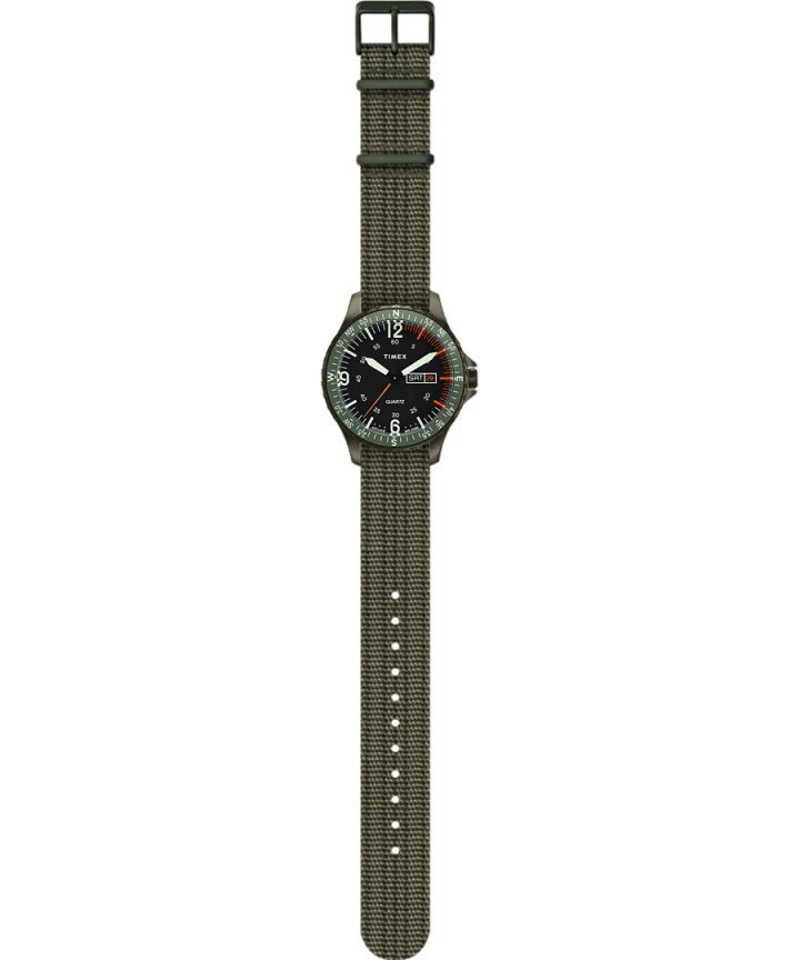 Navi Land 38mm Fabric Strap Watch Green/Green large