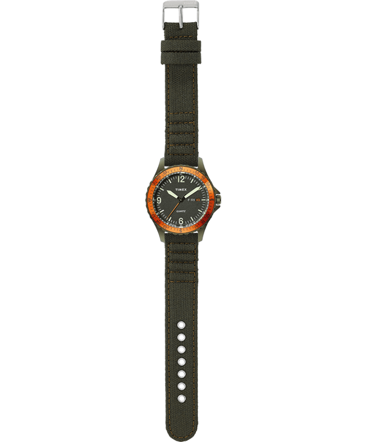 Navi Land 38mm Fabric Strap Watch Green/Green/Black large