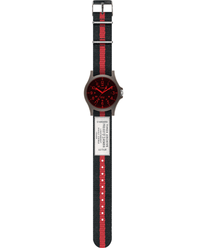 Acadia 40mm Fabric Strap Watch Red/Black large