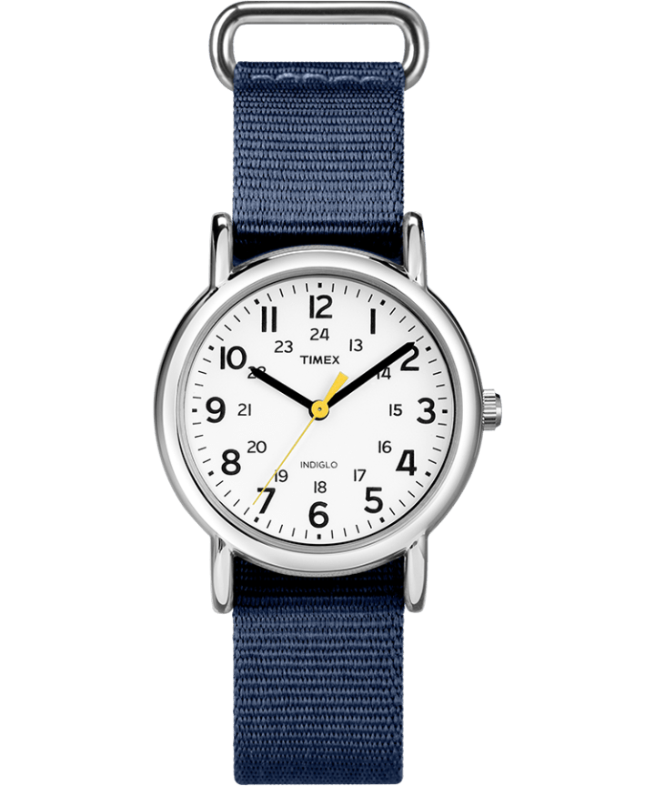 Weekender 31mm Fabric Strap Watch Silver-Tone/Blue/White large