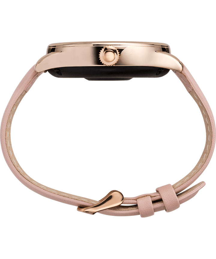 iConnect® by Timex Pro 43mm Leather Strap Smartwatch Rose-Gold-Tone/Pink/White large