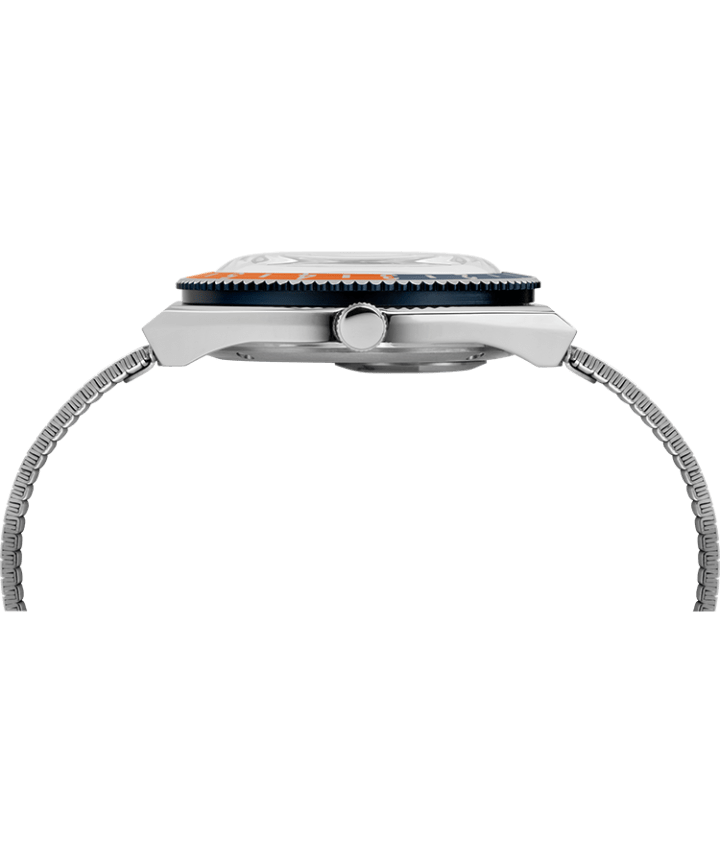 Q Timex Reissue 38mm Stainless Steel Bracelet Watch Stainless-Steel/Blue/Orange large