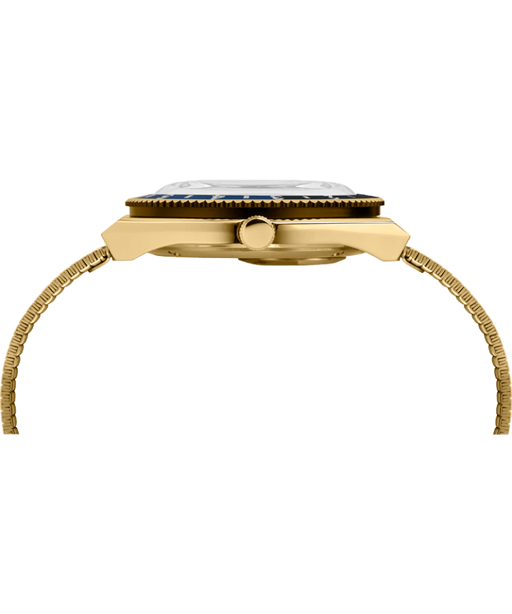 Q Timex Reissue 38mm Stainless Steel Bracelet Watch Gold-Tone/Blue/Black large