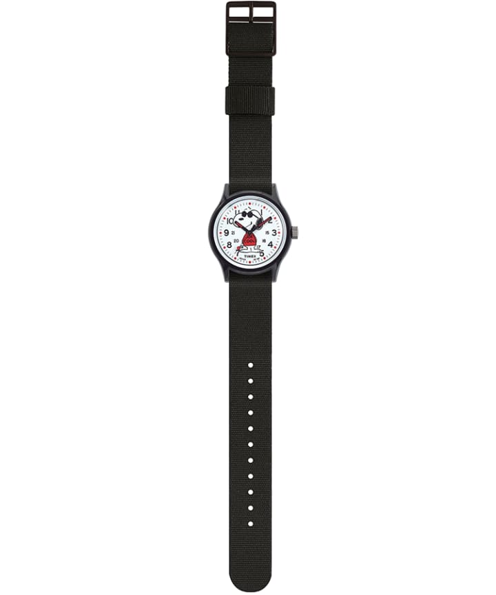 MK1 x Peanuts Featuring Snoopy 36mm Fabric Strap Watch Box Set Black/White large