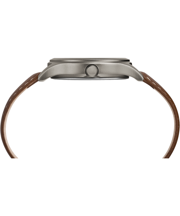 Expedition Scout Midsize 36mm Leather Strap Watch Titanium/Brown/Blue large