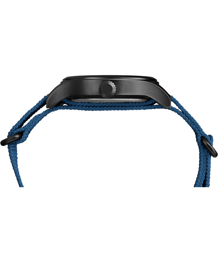 Expedition Scout 40mm Fabric Slip-Thru Strap Watch Black/Blue/Natural large