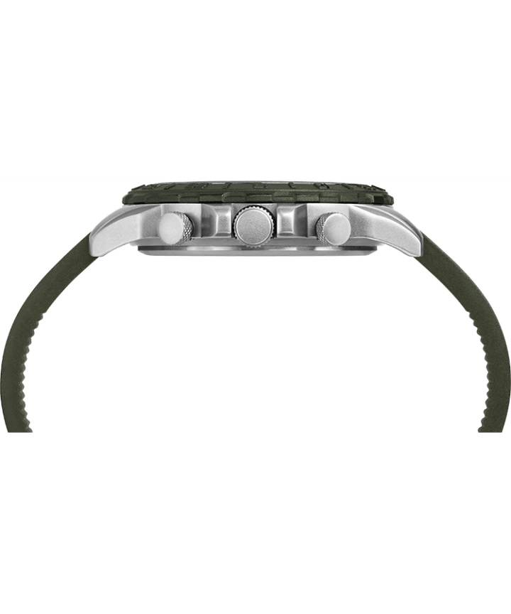 Expedition Pioneer Combo 41mm Quick-Release Silicone Strap Watch Silver-Tone/Green/Black large
