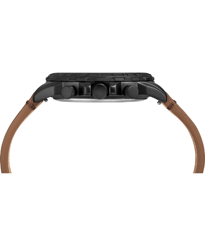 Expedition Pioneer Combo 41mm Quick-Release Leather Strap Watch Black/Brown large