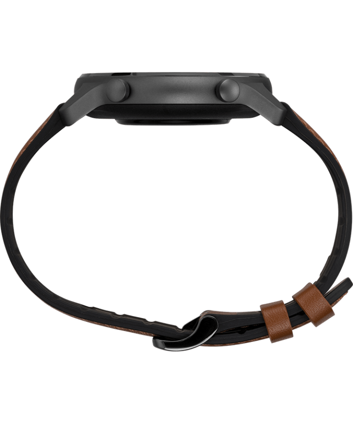 Timex Metropolitan R 42mm Leather and Silicone Strap Watch Black/Brown large