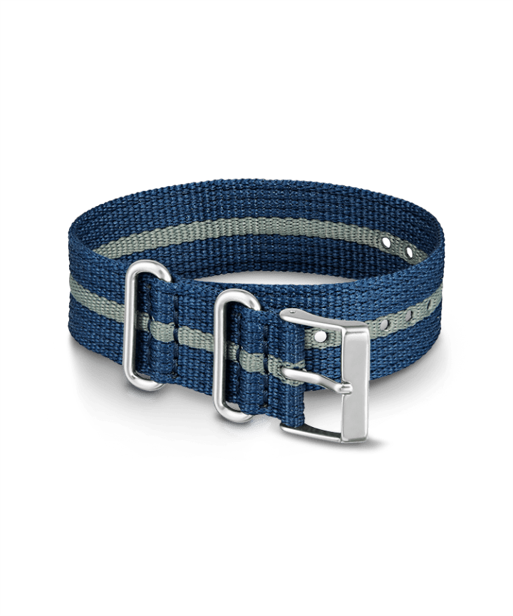 20mm Fabric Slip-Thru Single Layer Strap Blue large