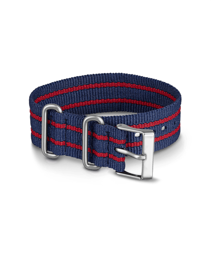 20mm Fabric Slip-Thru Single Layer Strap Blue large