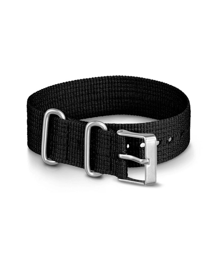 20mm Fabric Slip-Thru Single Layer Strap Black large