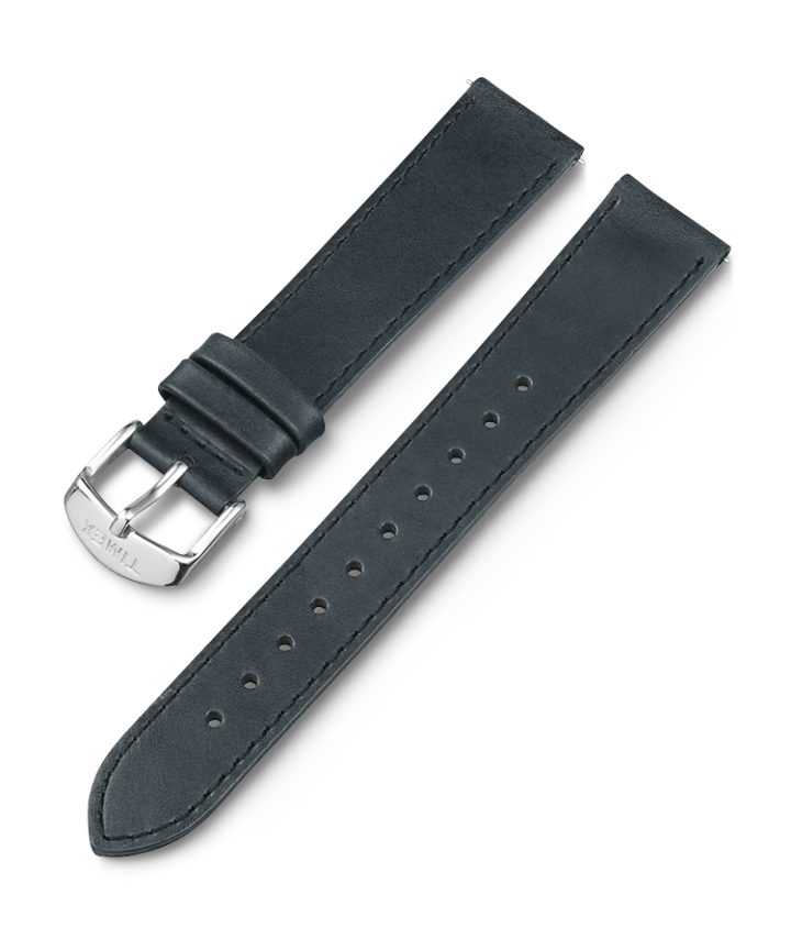 Bracelet en cuir de 18 mm Black large