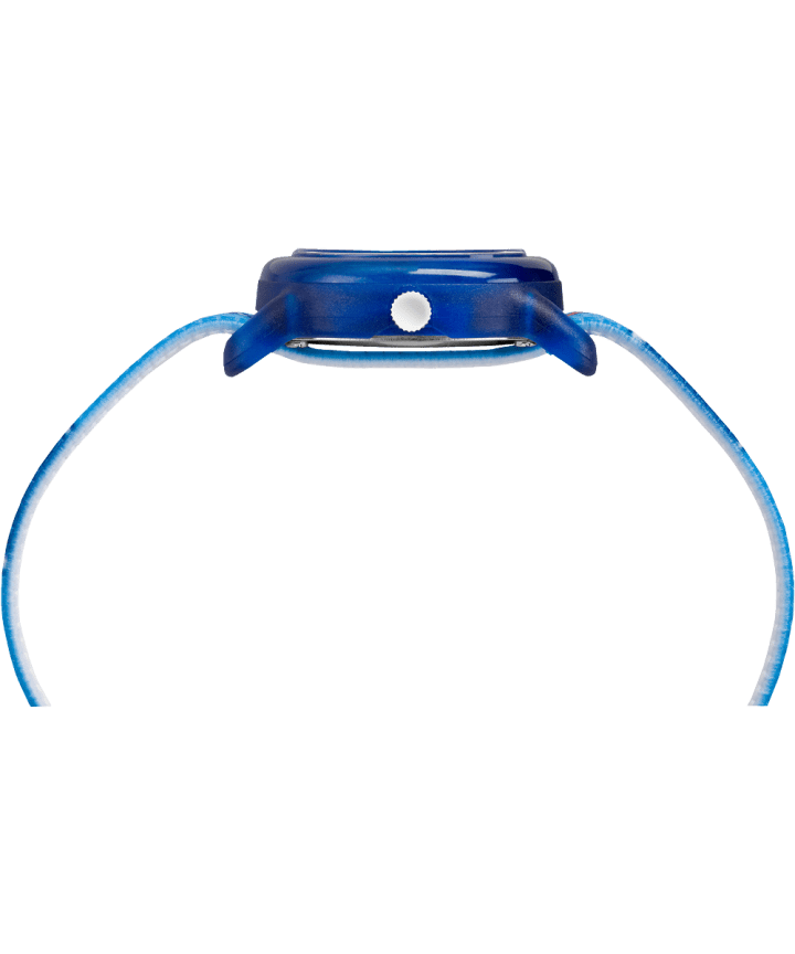 Kids Analog 28mm Elastic Fabric Strap Watch Blue/White large