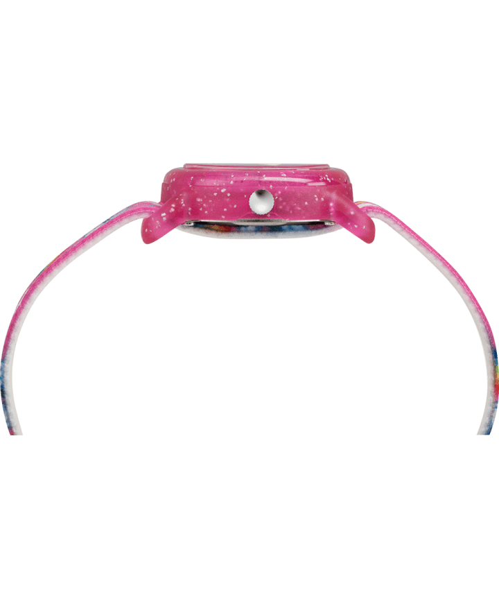 Kids Analog 28mm Elastic Fabric Strap Watch Pink/White large