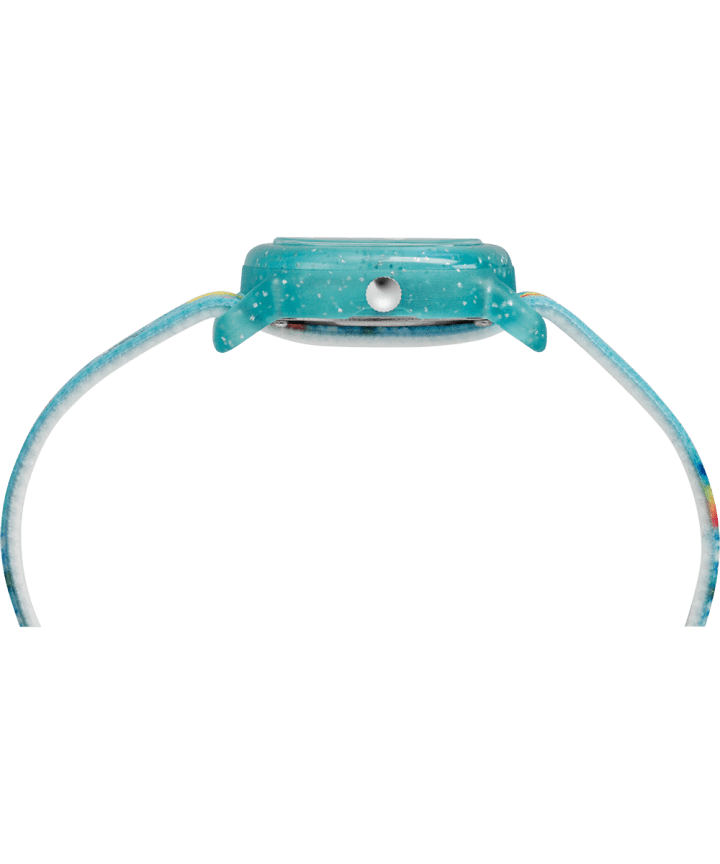Kids Analog 28mm Elastic Fabric Strap Watch Blue/White large