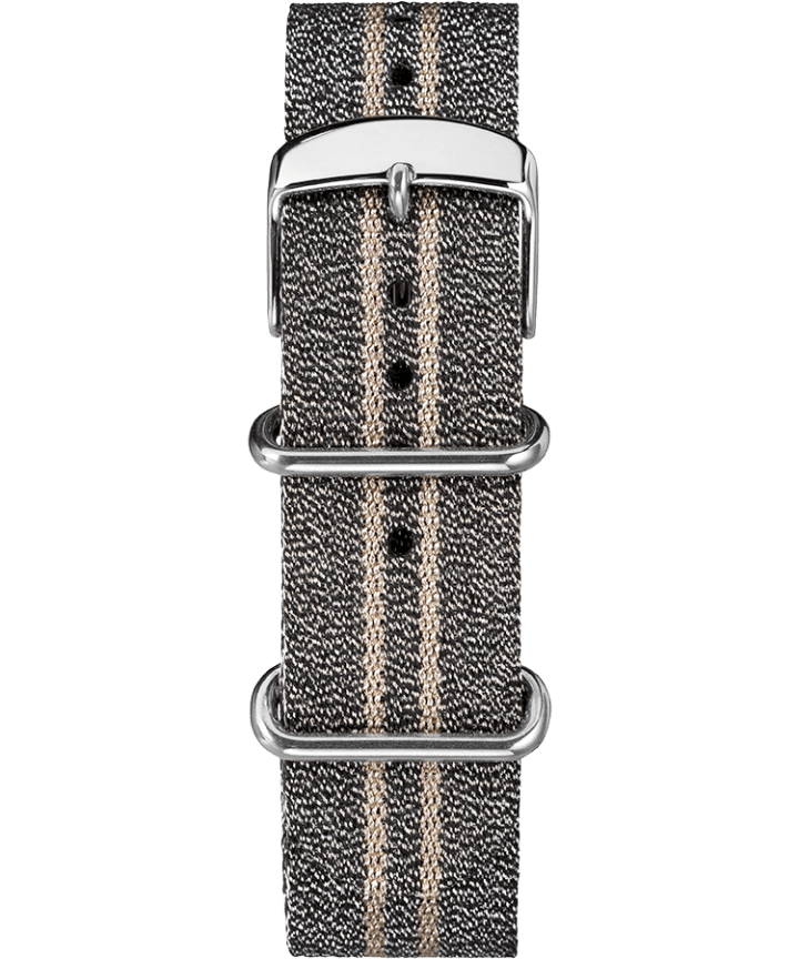 20mm Metallic Stripe Woven Fabric Slip-Thru Strap Gray large