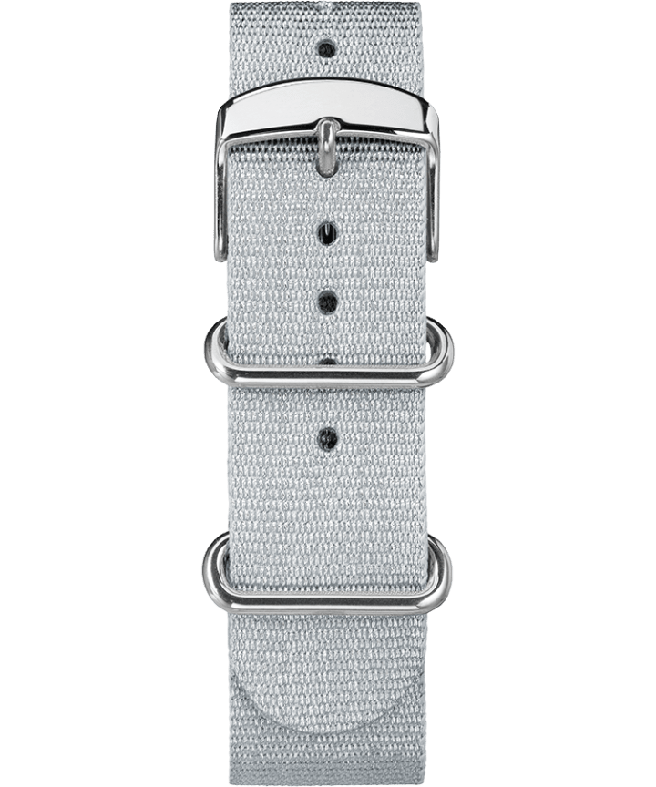 20mm Metallic Woven Fabric Slip-Thru Strap Silver-Tone large