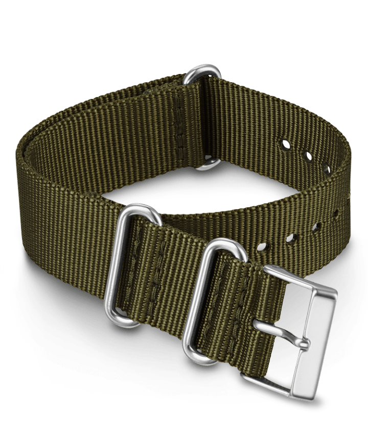 20mm Fabric Slip-Thru Double Layer Strap Green large