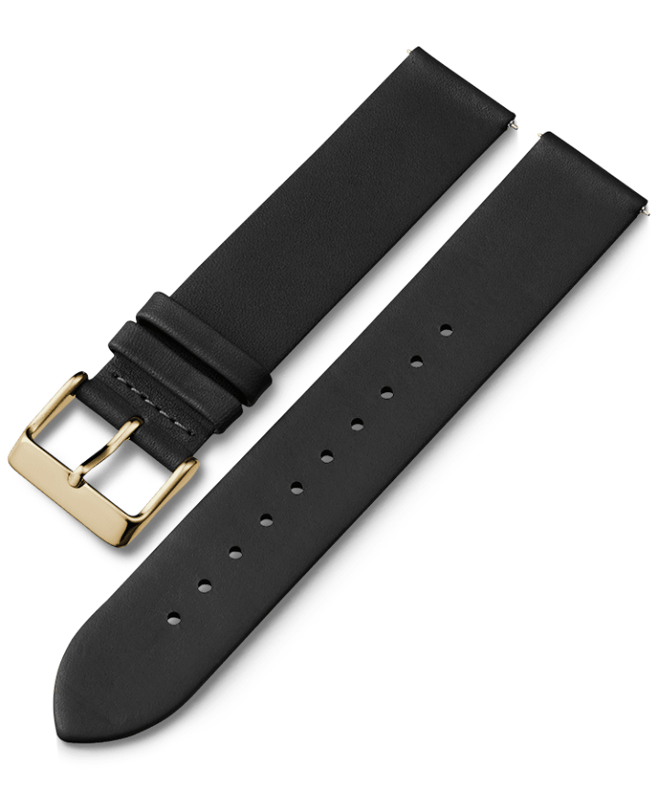 20mm Quick Release Leather Strap Black large