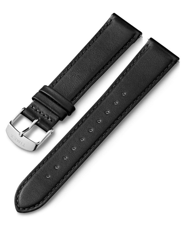 20mm Quick Release Leather Strap Black large
