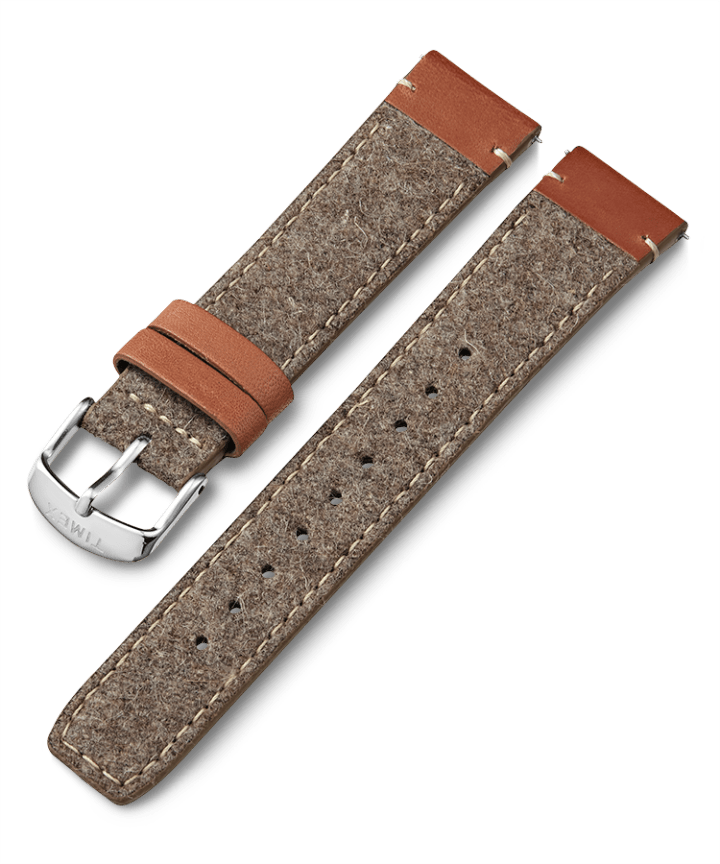 20mm Fabric Strap with Leather Accents Jasnobrązowy large