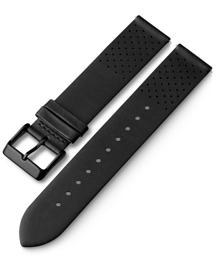 20mm Quick Release Leather Strap Black large