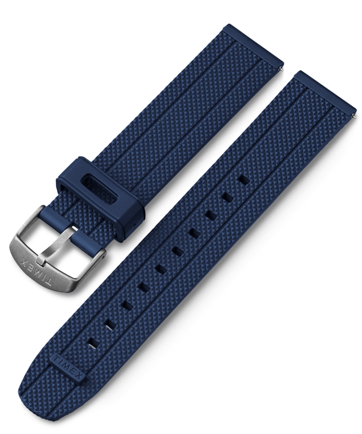 20mm Fabric Strap with Leather Accents Blue large