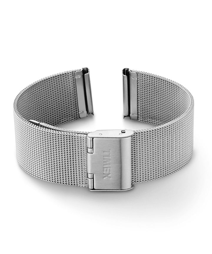 18mm Quick Release Leather Strap Silver-Tone large
