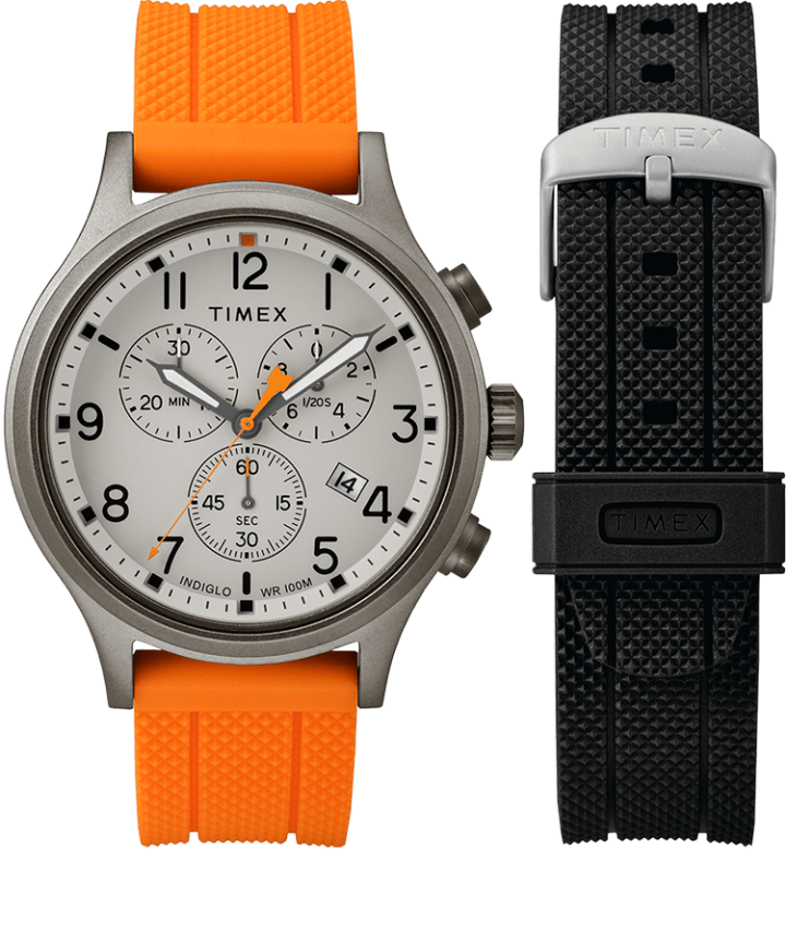Allied Chronograph 42mm Gift Set with Extra Strap Gray/Orange large